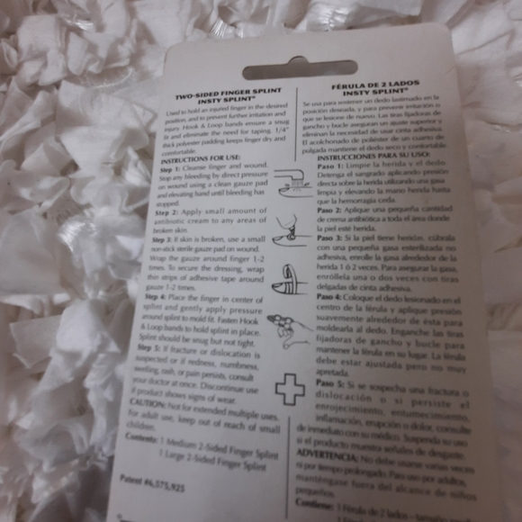 4 /$20 Flents Insty Splint Two Sided Finger Splints Pack NWOT Injuries Tape Free - Picture 5 of 7